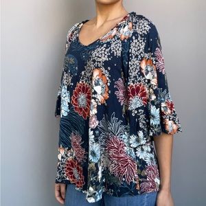 Flowy Floral Navy Top